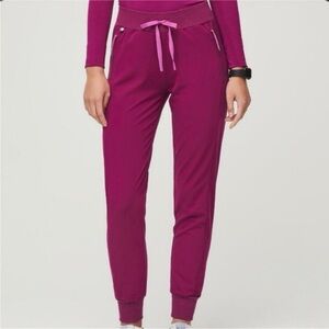 NWT FIGS Boston Slim Jogger Scrub Pants Dark Magenta Size XXS
